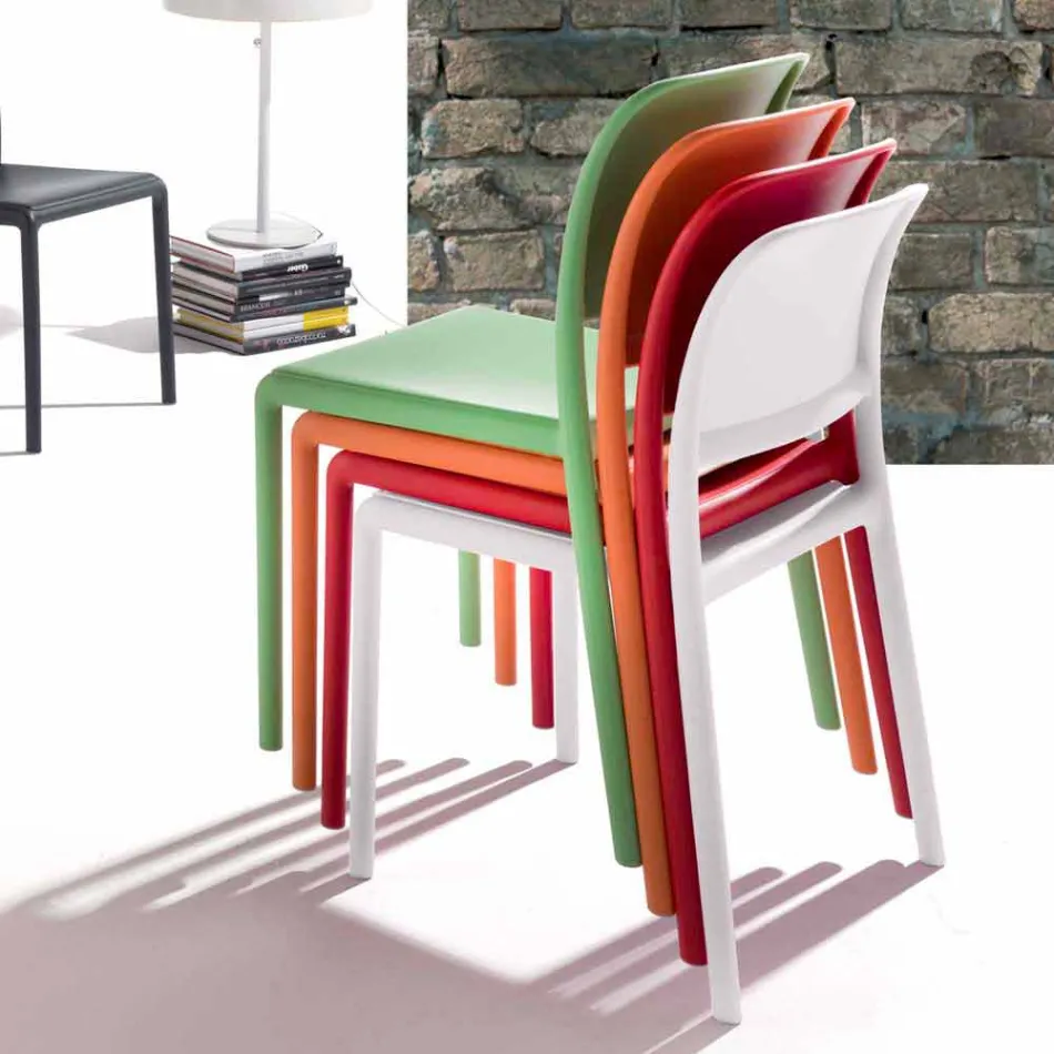 Chaise design moderne en résine et fibre de verre fabriquée en Italie Ravenna Viadurini