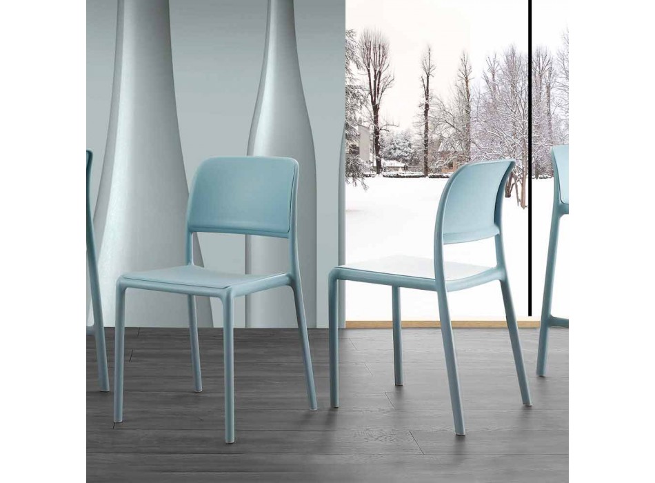 Chaise design moderne en résine et fibre de verre fabriquée en Italie Ravenna Viadurini
