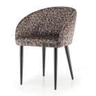 Chaise en tissu avec structure en acier fabriquée en Italie 4 pièces - Tagata Viadurini