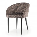 Chaise en tissu avec structure en acier fabriquée en Italie 4 pièces - Tagata