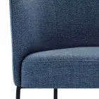 Chaise en tissu avec structure en métal noir de luxe Made in Italy - Cacao Viadurini