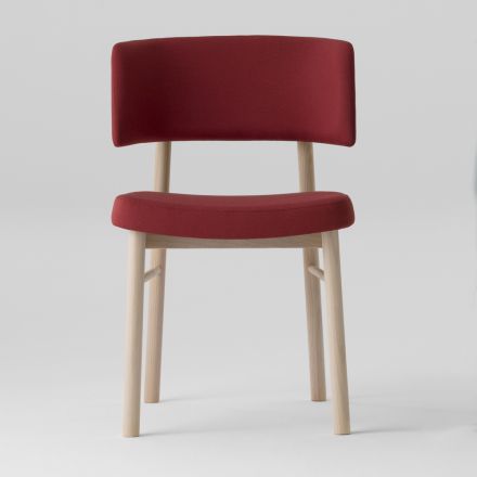 Chaise en velours avec base en frêne peint fabriquée en Italie, 2 pièces - Alaska Viadurini