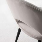Chaise en velours avec pieds en métal noir et laiton satiné, 4 pièces - Sibea Viadurini