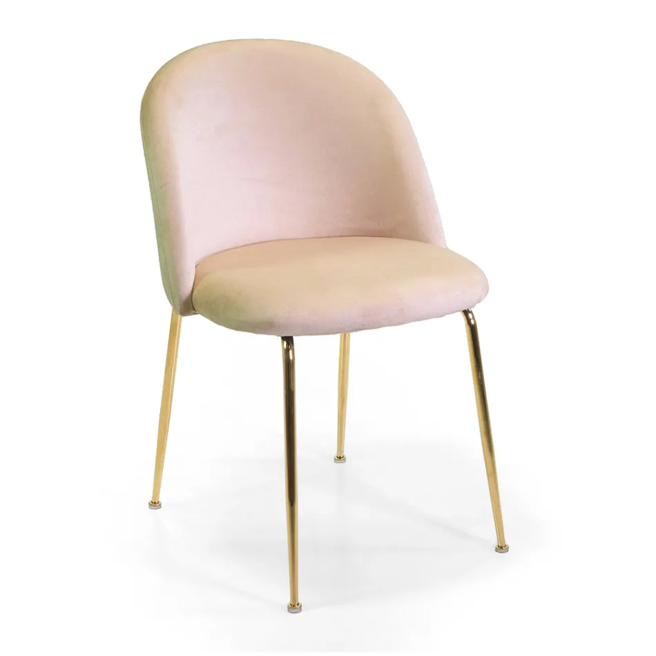 Chaise en velours et cadre en métal dans différentes finitions - Penna Viadurini