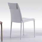 Chaise entièrement recouverte de cuir écologique moderne fabriqué en Italie Afra Viadurini