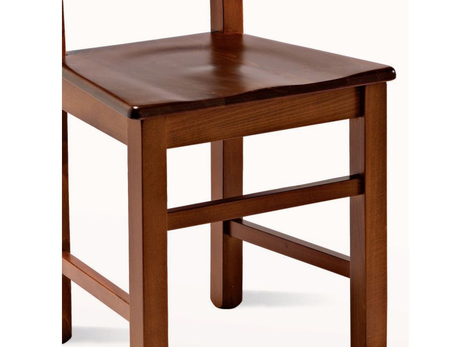 Chaise en bois de hêtre massif Design classique pour cuisine italienne - Ramone Viadurini