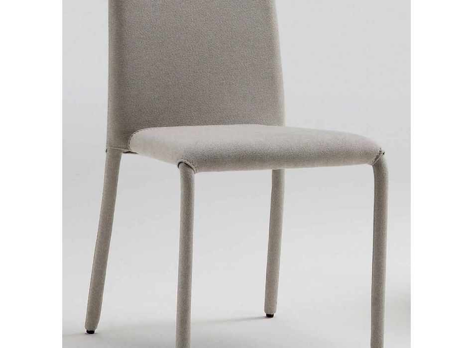 Chaise design de salon en cuir, fabriqué en Italie, Gazzola Viadurini