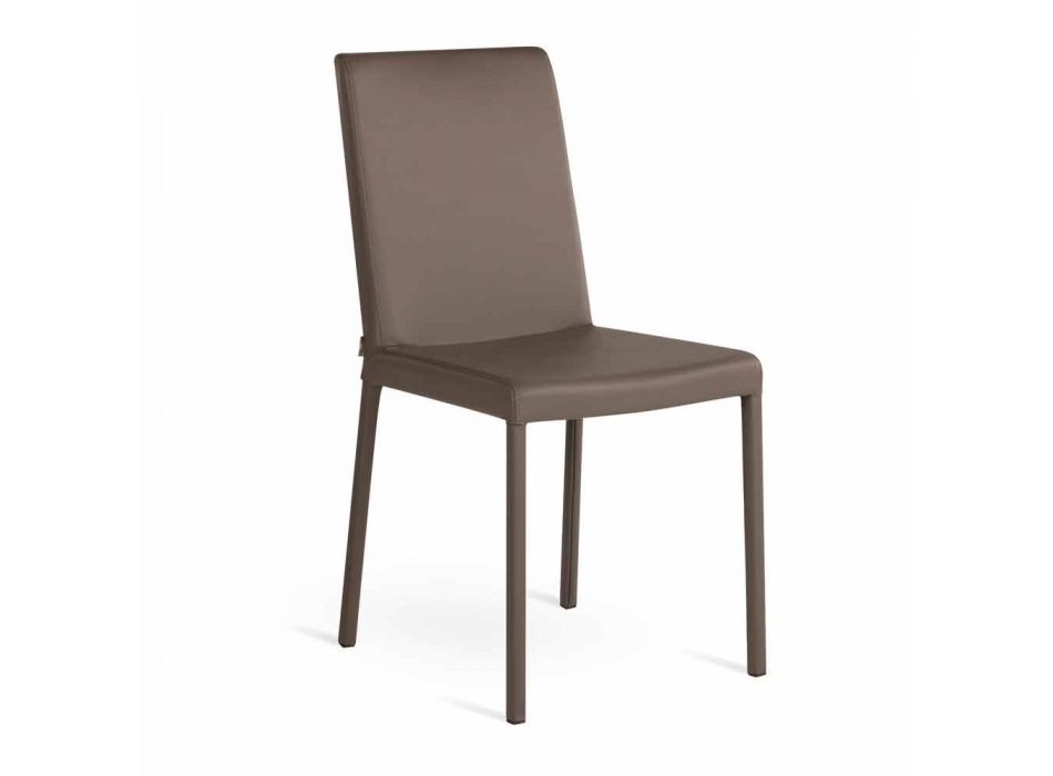 Chaise de salon design en simili cuir produite en Italie, Soliera Viadurini