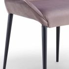 Chaise design de salon en métal et velours fabriquée en Italie, Zerba Viadurini