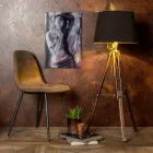 Chaise Living au design moderne en similicuir, Elice, 4 pièces Viadurini