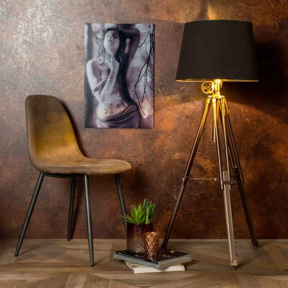 Chaise Living au design moderne en similicuir, Elice, 4 pièces Viadurini