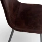 Chaise Living au design moderne en similicuir, Elice, 4 pièces Viadurini