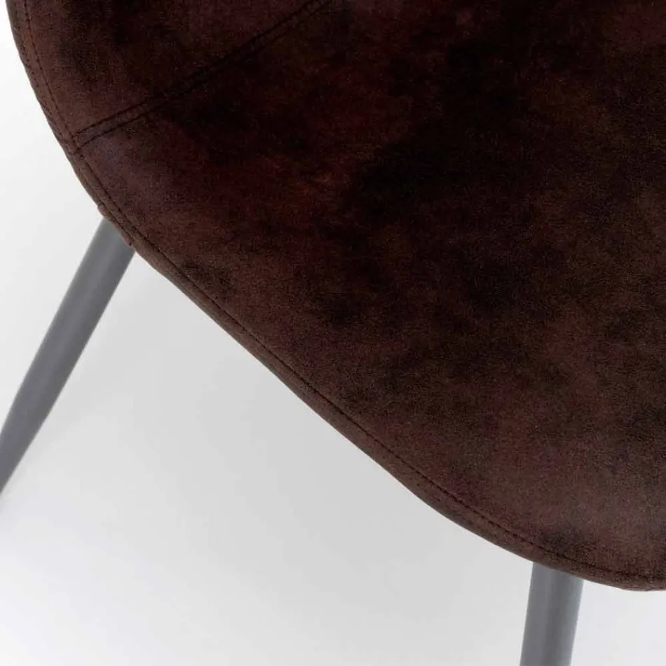 Chaise Living au design moderne en similicuir, Elice, 4 pièces Viadurini