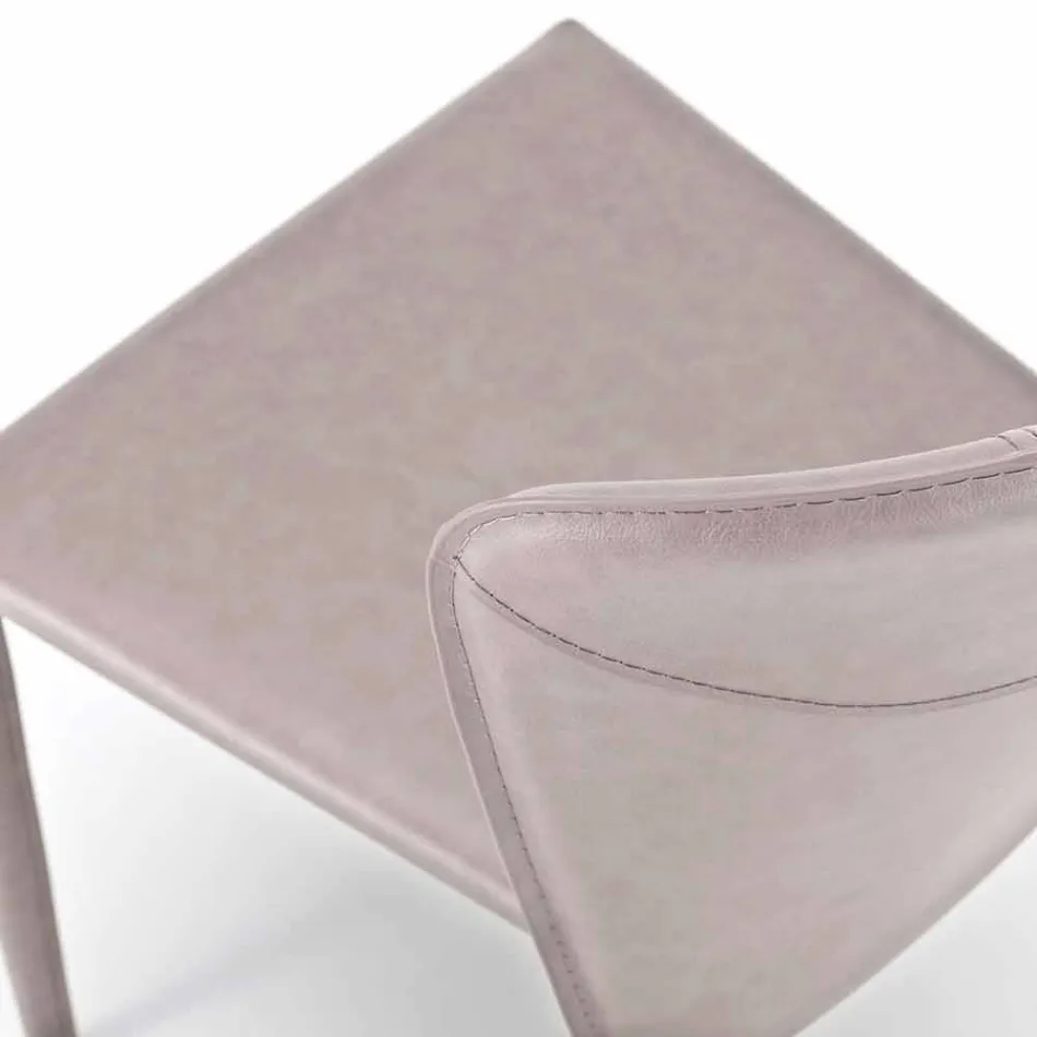 Chaise de salon moderne entièrement recouverte de simili cuir, Accadia, 4 pièces Viadurini