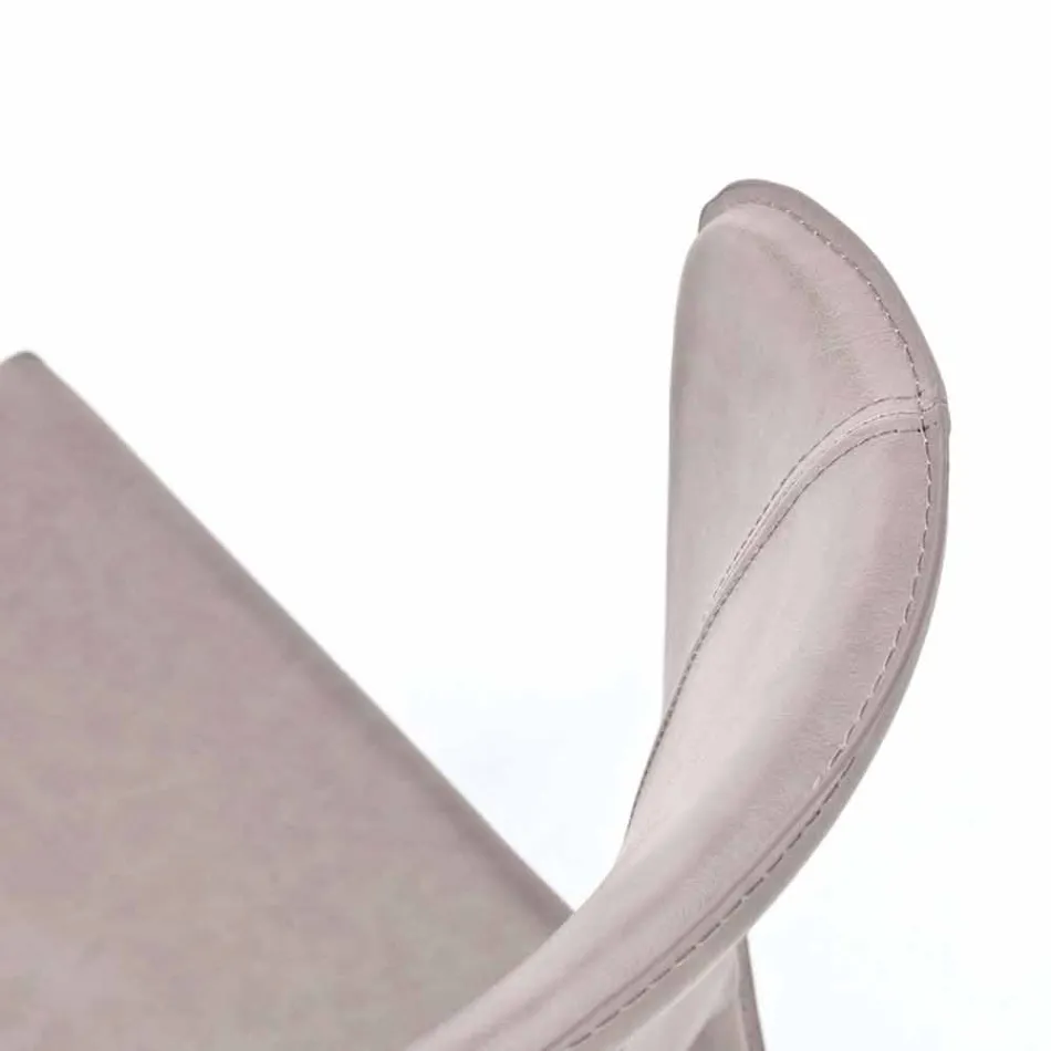 Chaise de salon moderne entièrement recouverte de simili cuir, Accadia, 4 pièces Viadurini