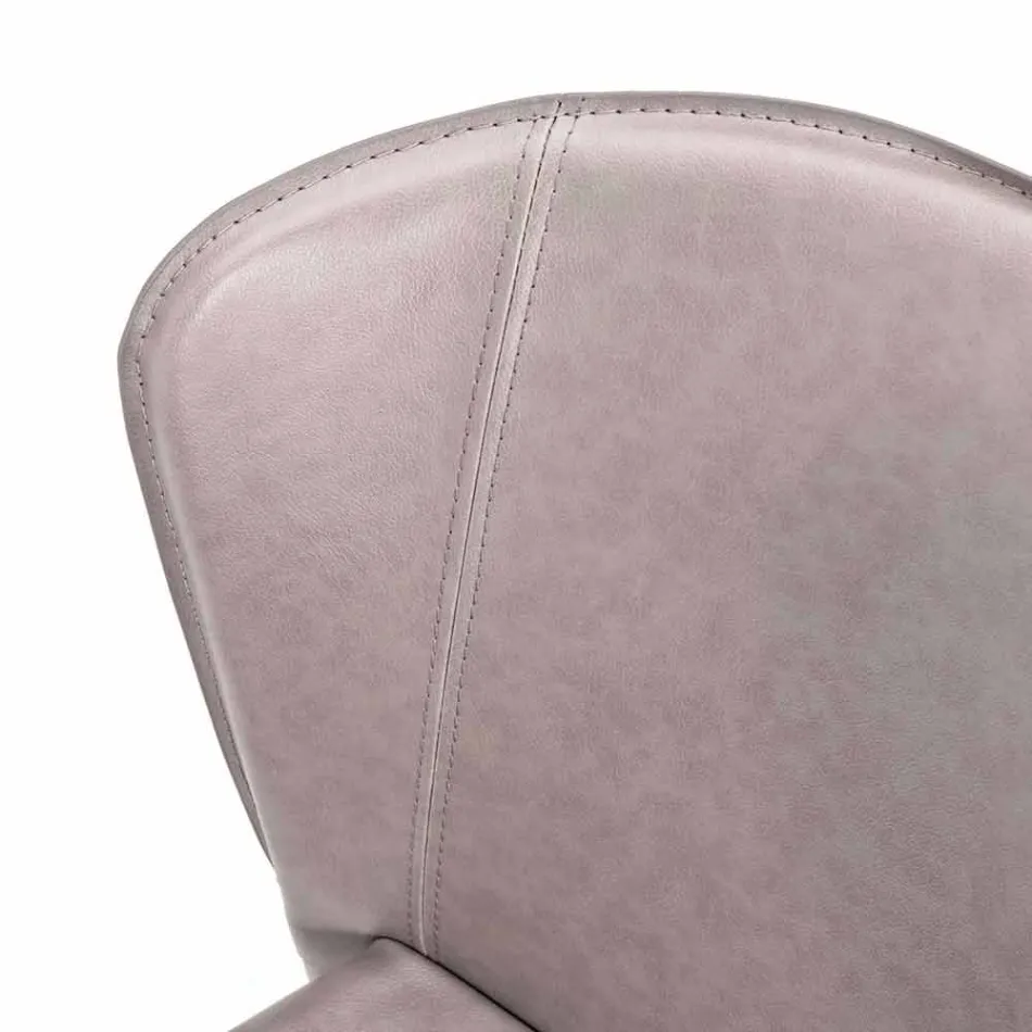 Chaise de salon moderne entièrement recouverte de simili cuir, Accadia, 4 pièces Viadurini