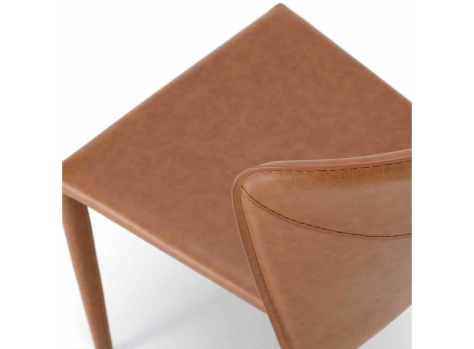 Chaise de salon moderne entièrement recouverte de simili cuir, Accadia, 4 pièces Viadurini