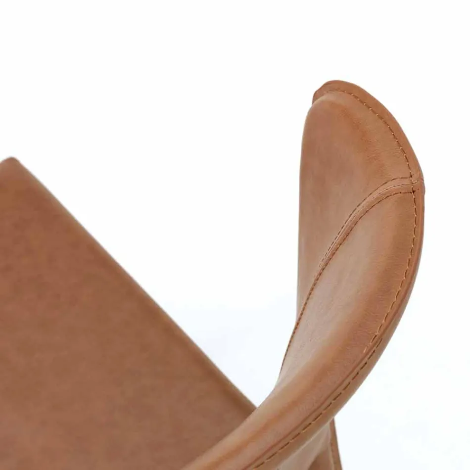 Chaise de salon moderne entièrement recouverte de simili cuir, Accadia, 4 pièces Viadurini