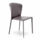 Chaise de salon moderne entièrement recouverte de simili cuir, Accadia, 4 pièces Viadurini