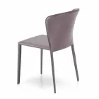 Chaise de salon moderne entièrement recouverte de simili cuir, Accadia, 4 pièces Viadurini