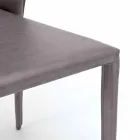 Chaise de salon moderne entièrement recouverte de simili cuir, Accadia, 4 pièces Viadurini