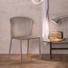 Chaise de salon moderne entièrement recouverte de simili cuir, Accadia, 4 pièces Viadurini