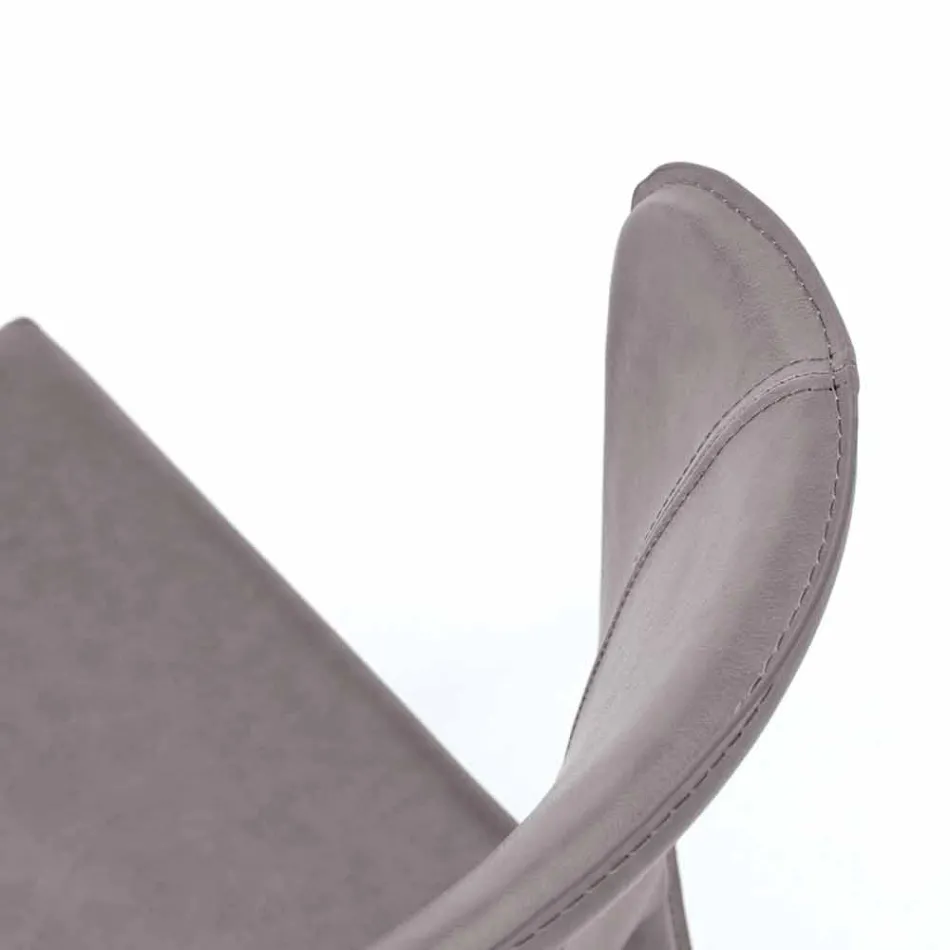 Chaise de salon moderne entièrement recouverte de simili cuir, Accadia, 4 pièces Viadurini