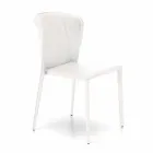 Chaise de salon moderne entièrement recouverte de simili cuir, Accadia, 4 pièces Viadurini