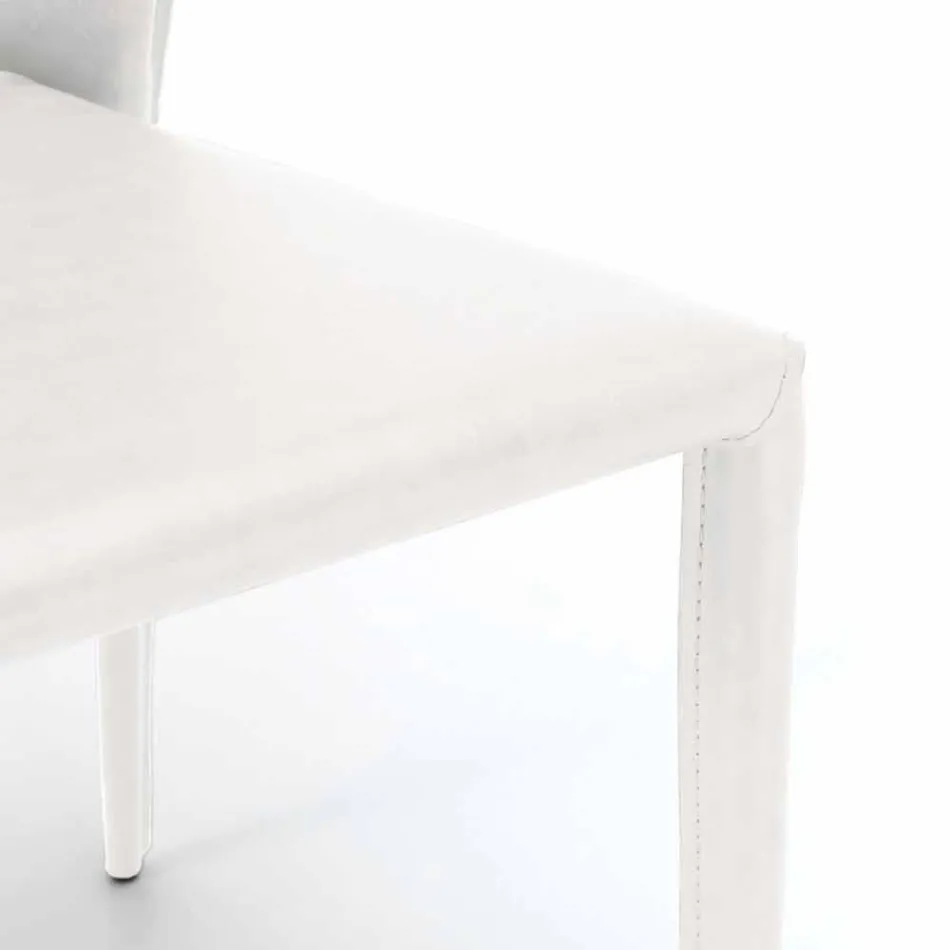 Chaise de salon moderne entièrement recouverte de simili cuir, Accadia, 4 pièces Viadurini