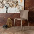 Chaise de salon moderne entièrement recouverte de simili cuir, Accadia, 4 pièces Viadurini