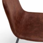 Chaise de salon moderne en similicuir marron vintage, Elice, 4 pièces Viadurini