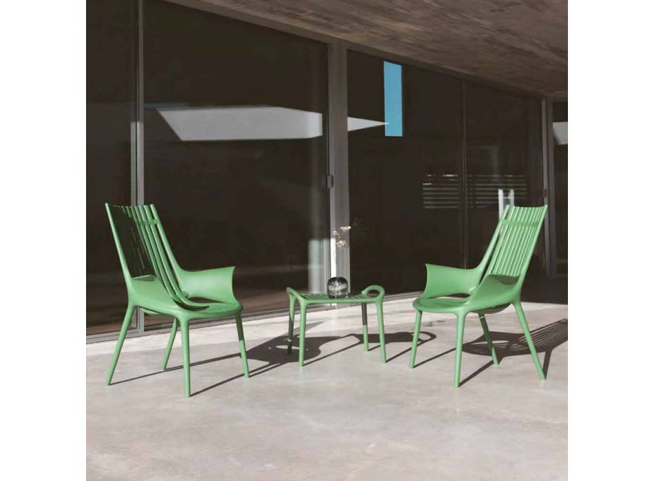 Chaise longue avec accoudoirs pour extérieur en plastique 4 pièces - Ibiza par Vondom Viadurini