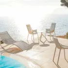 Chaise longue avec accoudoirs pour extérieur en plastique 4 pièces - Ibiza par Vondom Viadurini