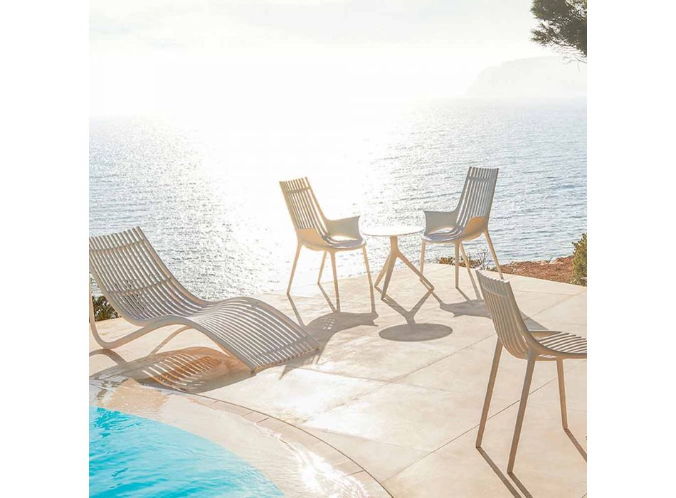 Chaise longue avec accoudoirs pour extérieur en plastique 4 pièces - Ibiza par Vondom Viadurini