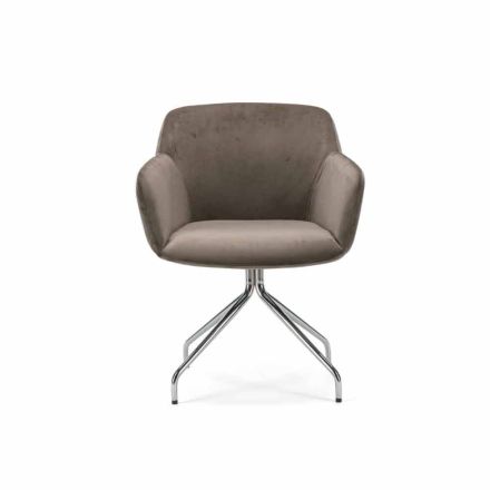 Chaise moderne avec base araignée pivotante en tissu ou cuir – Bardella Viadurini