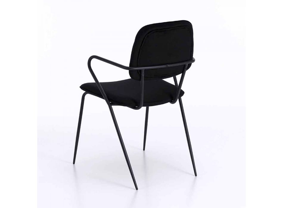 Chaise moderne avec accoudoirs et assise recouverte de velours, 4 pièces - Cioli Viadurini