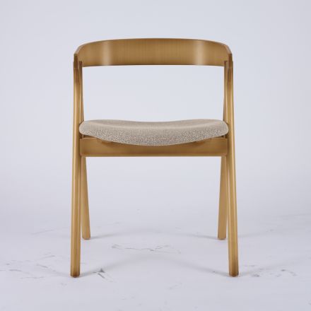 Chaise de salon moderne en différents tissus avec coque en bois - Wolter Viadurini