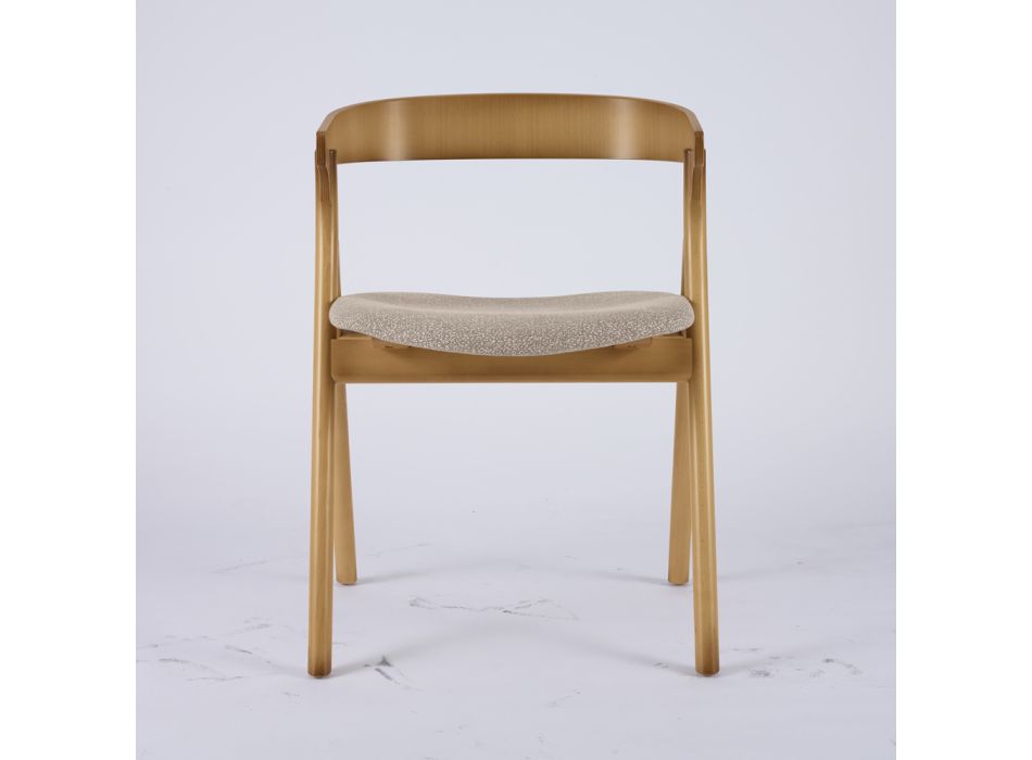 Chaise de salon moderne en différents tissus avec coque en bois - Wolter Viadurini