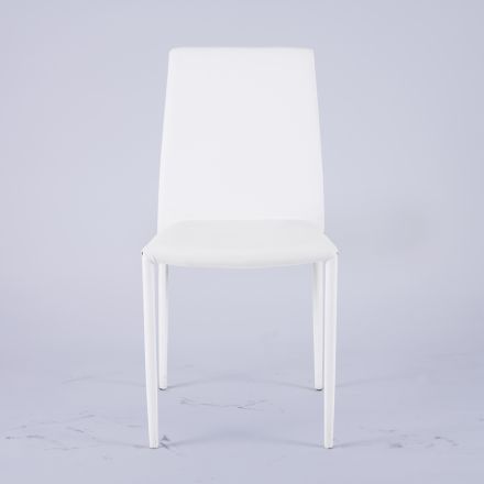 Chaise de salon moderne en éco-cuir et métal fabriquée en Italie - Reka Viadurini