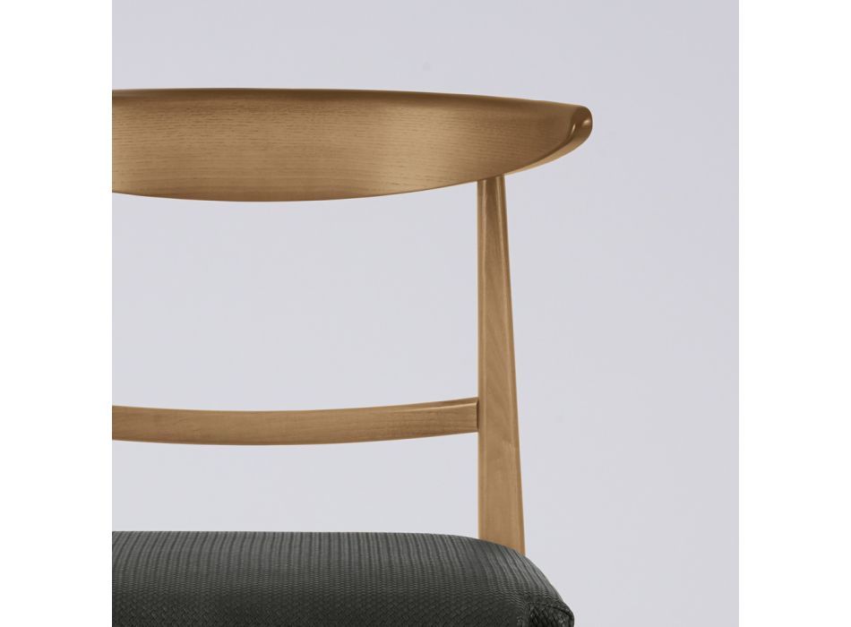 Chaise de salon moderne en tissu et bois massif fabriquée en Italie - Wilma Viadurini