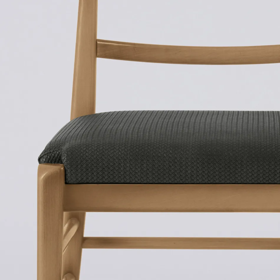 Chaise de salon moderne en tissu et bois massif fabriquée en Italie - Wilma Viadurini