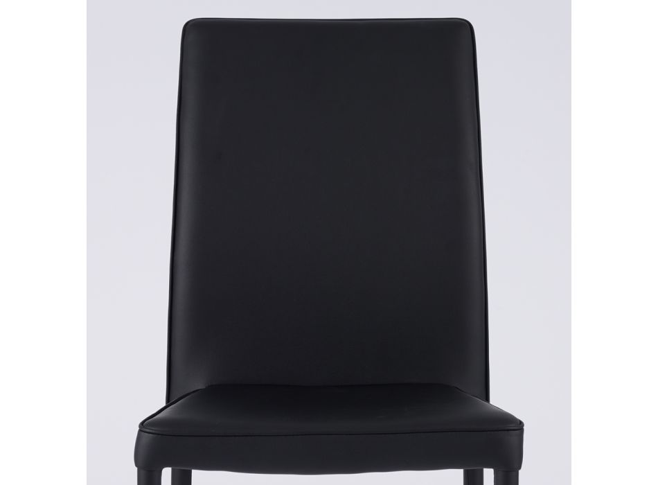Chaise de salon moderne en éco-cuir et métal fabriquée en Italie - Michaela Viadurini