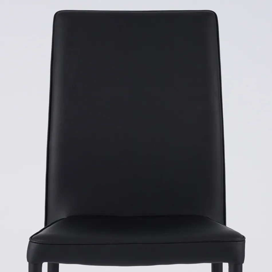 Chaise de salon moderne en éco-cuir et métal fabriquée en Italie - Michaela Viadurini