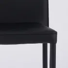 Chaise de salon moderne en éco-cuir et métal fabriquée en Italie - Michaela Viadurini