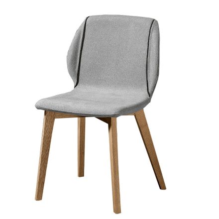 Chaise moderne de design élégant en tissu avec bordure et bois - Scarat Viadurini