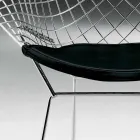 Chaise moderne en acier avec assise en cuir de luxe Made in Italy - Beniamino Viadurini