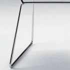 Chaise moderne en acier avec assise en cuir de luxe Made in Italy - Beniamino Viadurini