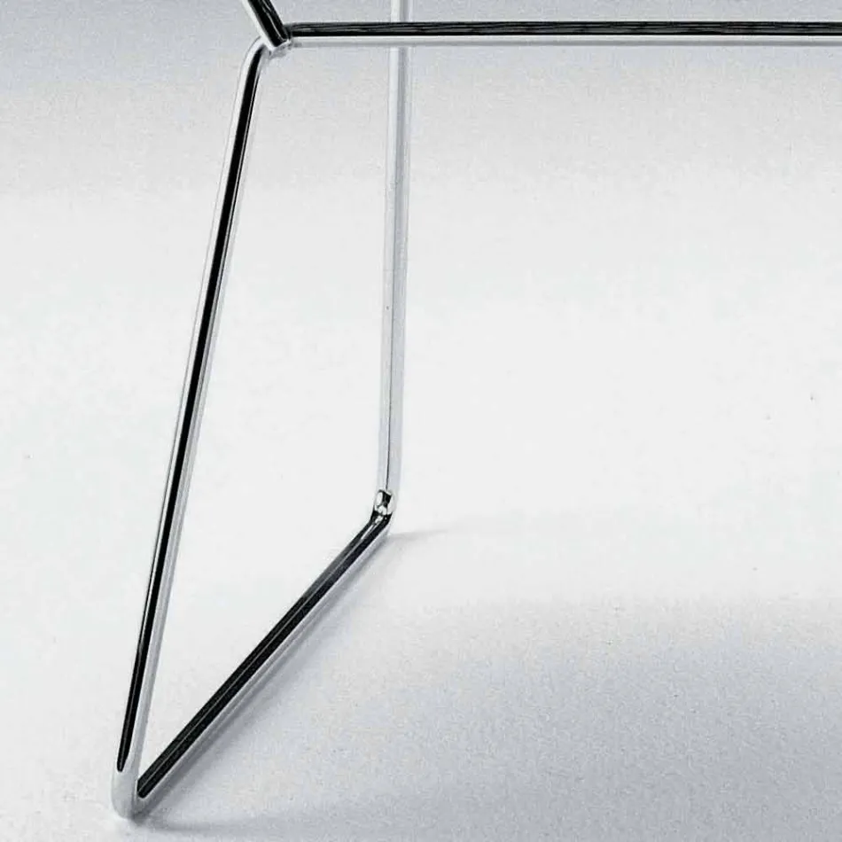 Chaise moderne en acier avec assise en cuir de luxe Made in Italy - Beniamino Viadurini