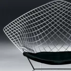 Chaise moderne en acier avec assise en cuir de luxe Made in Italy - Beniamino Viadurini