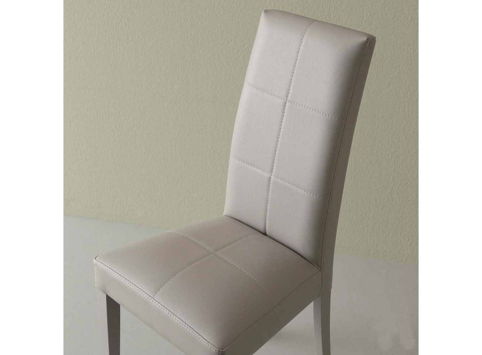 Chaise moderne en éco-cuir Linear gris glace Viadurini